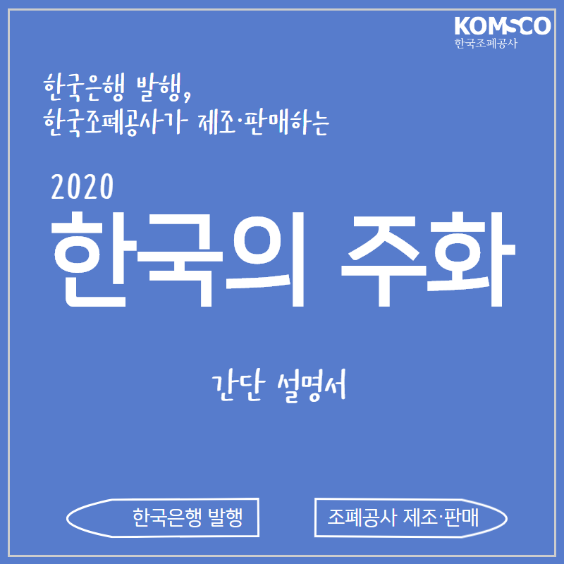 한국은행 발행, 한국조폐공사가 제조.판매하는 2020 한국의 주화 간단설명서