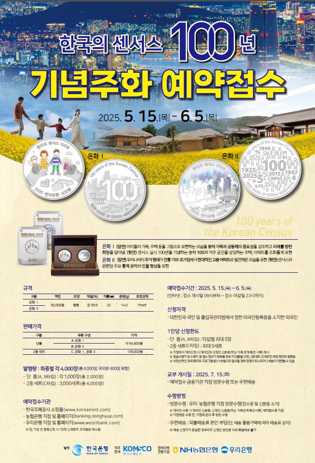 [이미지] 센서스 100주년 기념주화 포스터